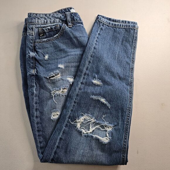 KanCan Jeans Women's 5 / 26 Blue Medium Wash HIgh Rise Ankle Distressed - Picture 9 of 16